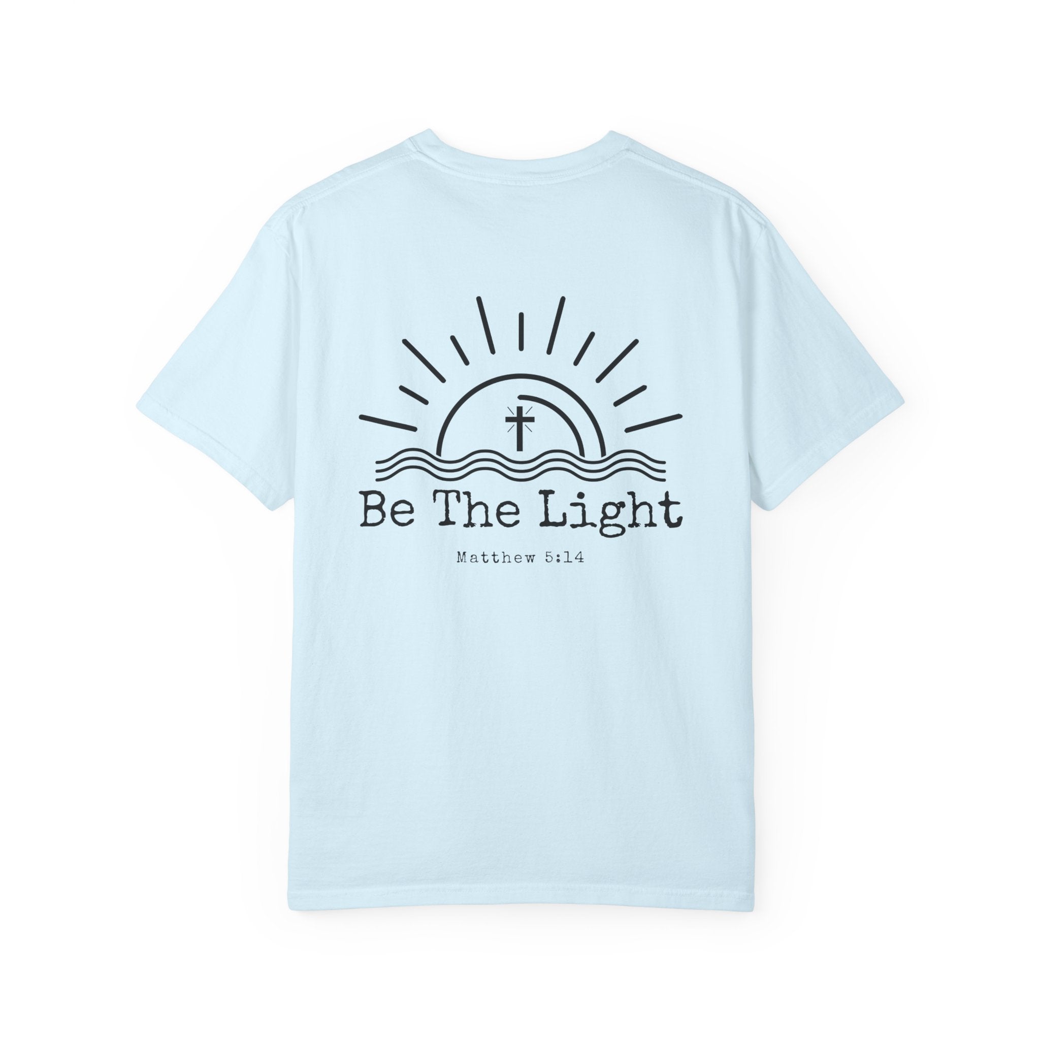 Be The Light sun and cross T-shirt | Christian faith tee, Matthew 5:14 design
