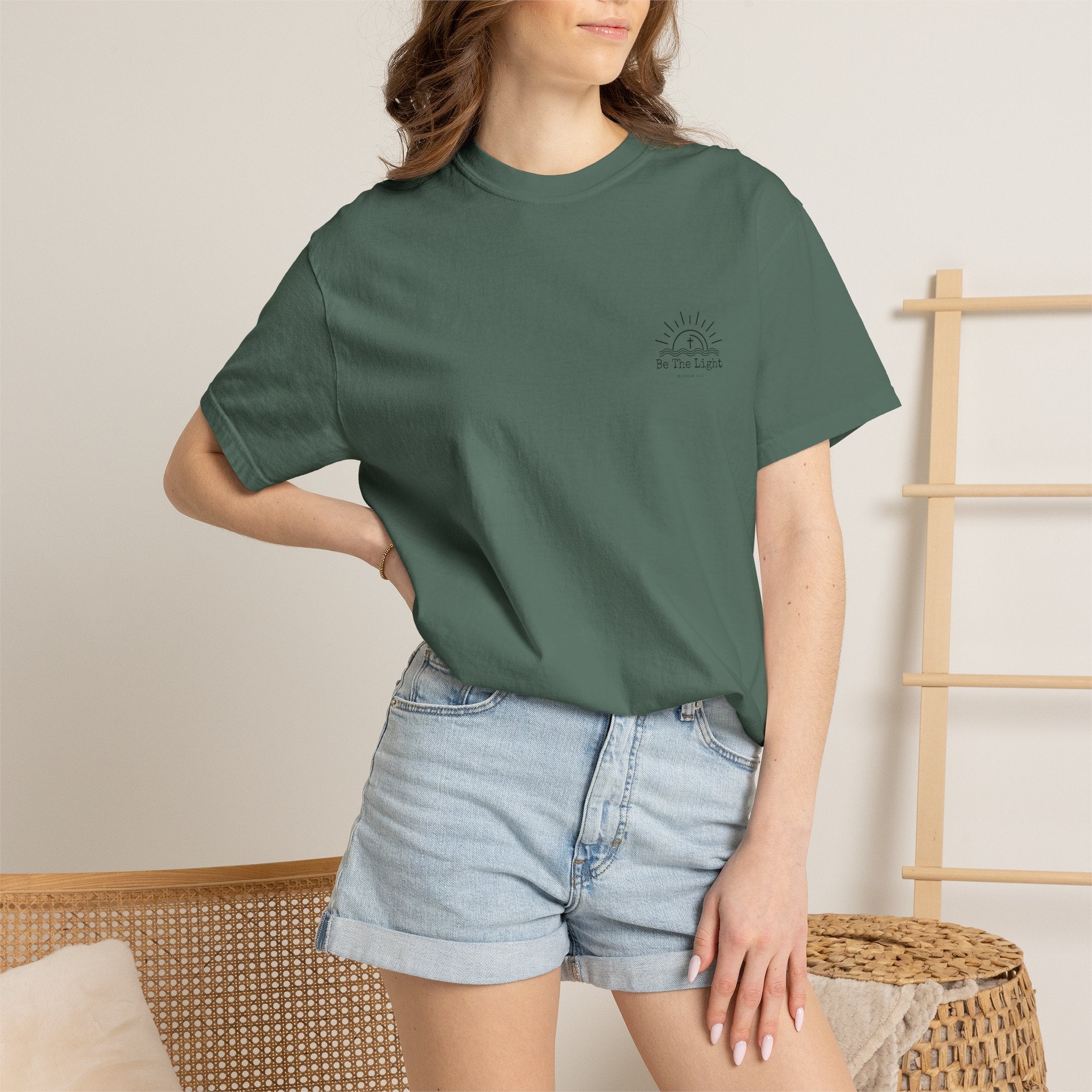 Be The Light sun and cross T-shirt | Christian faith tee, Matthew 5:14 design