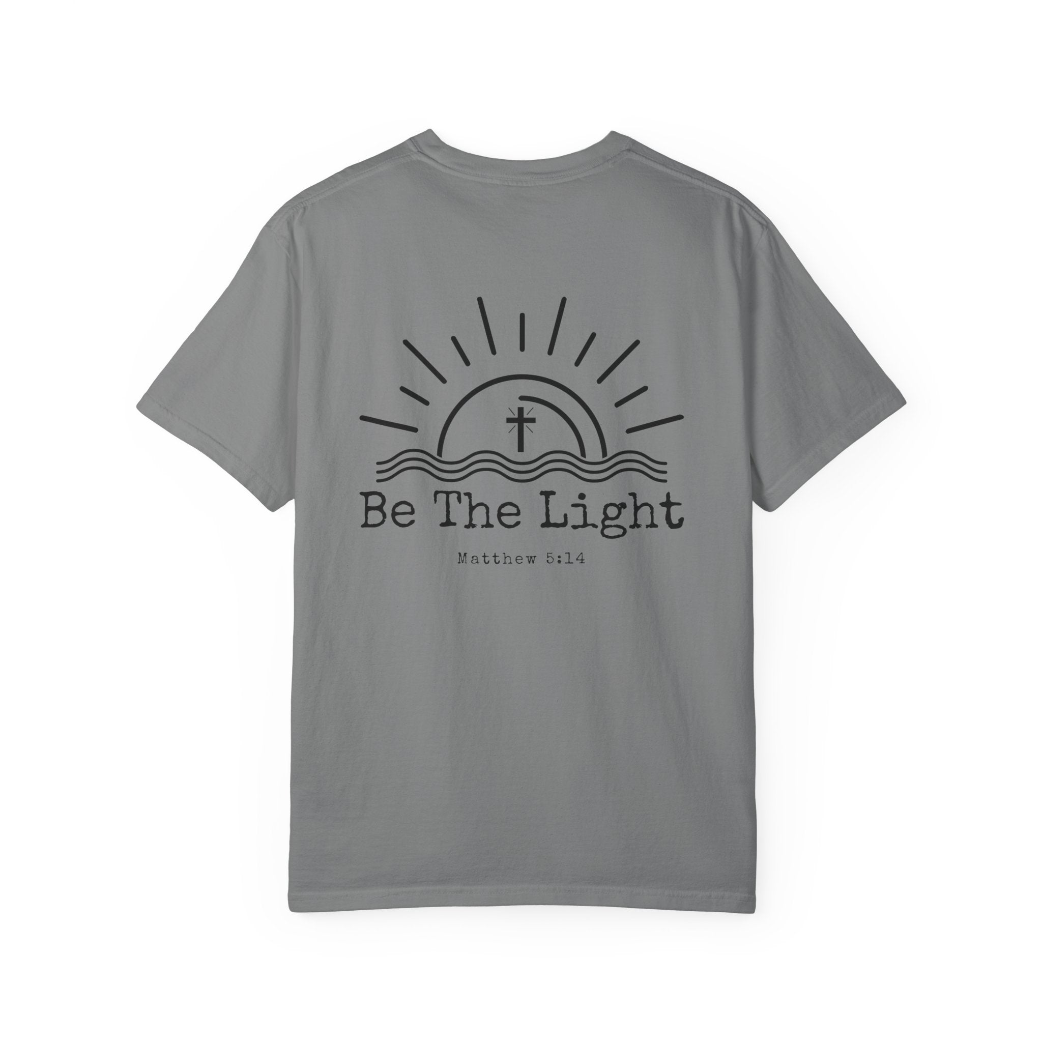 Be The Light sun and cross T-shirt | Christian faith tee, Matthew 5:14 design