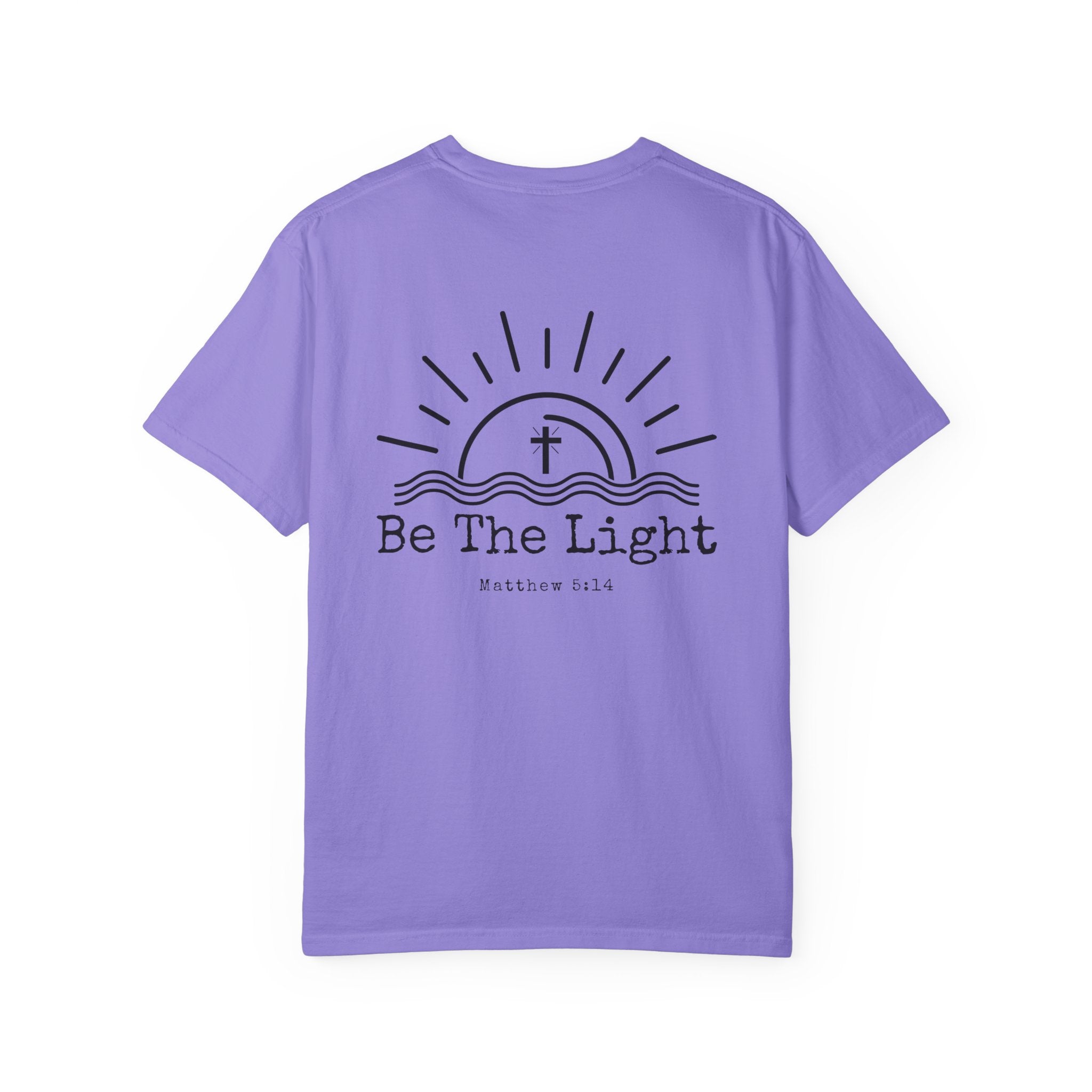 Be The Light sun and cross T-shirt | Christian faith tee, Matthew 5:14 design
