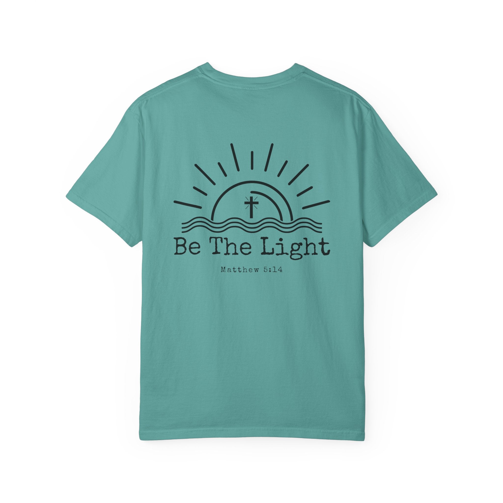 Be The Light sun and cross T-shirt | Christian faith tee, Matthew 5:14 design