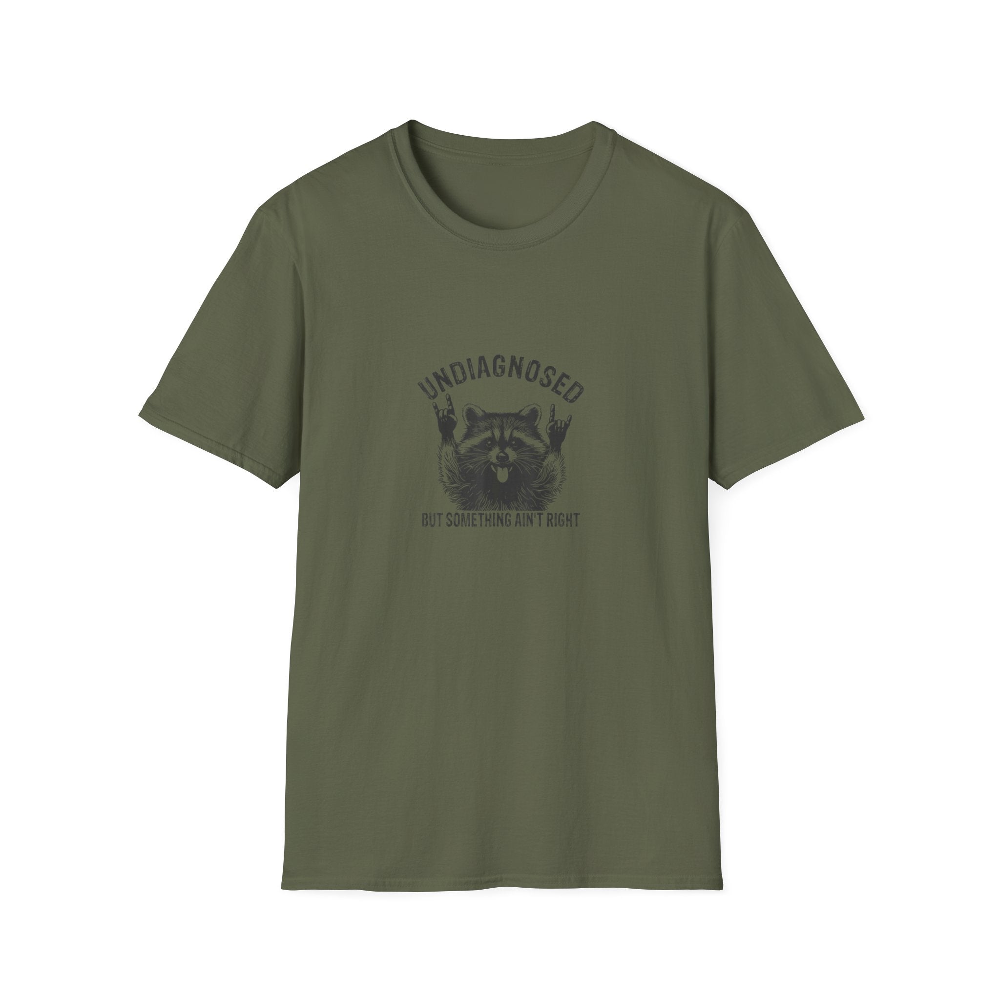 T-Shirt — 'Undiagnosed' Raccoon Graphic Tee (But Something Ain't Right)