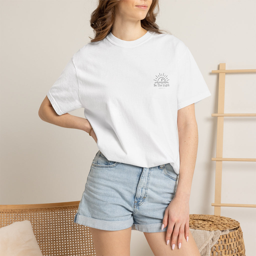 Be The Light sun and cross T-shirt | Christian faith tee, Matthew 5:14 design