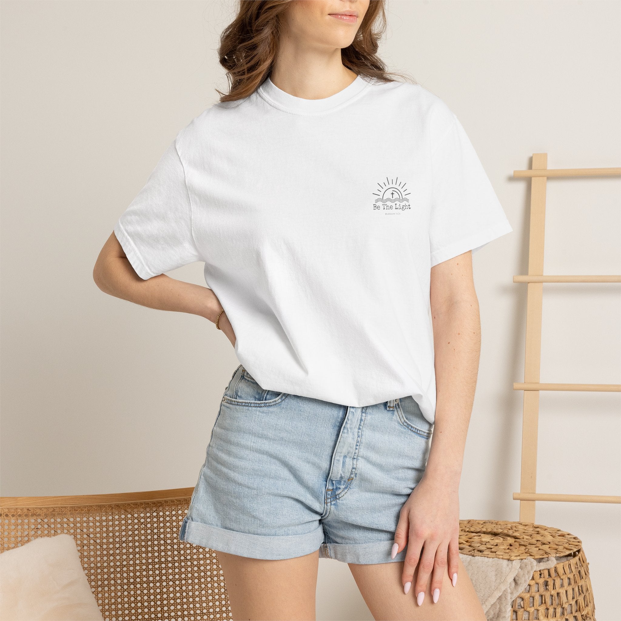 Be The Light sun and cross T-shirt | Christian faith tee, Matthew 5:14 design