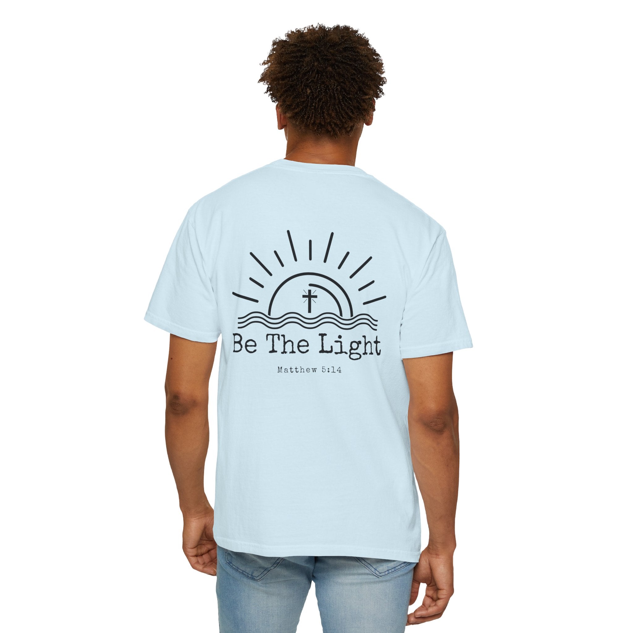 Be The Light sun and cross T-shirt | Christian faith tee, Matthew 5:14 design