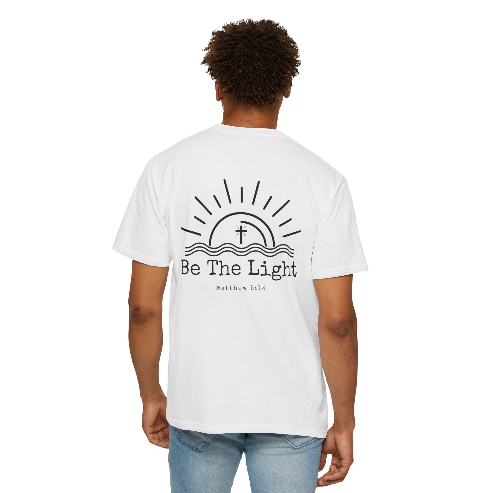 Be The Light sun and cross T-shirt | Christian faith tee, Matthew 5:14 design