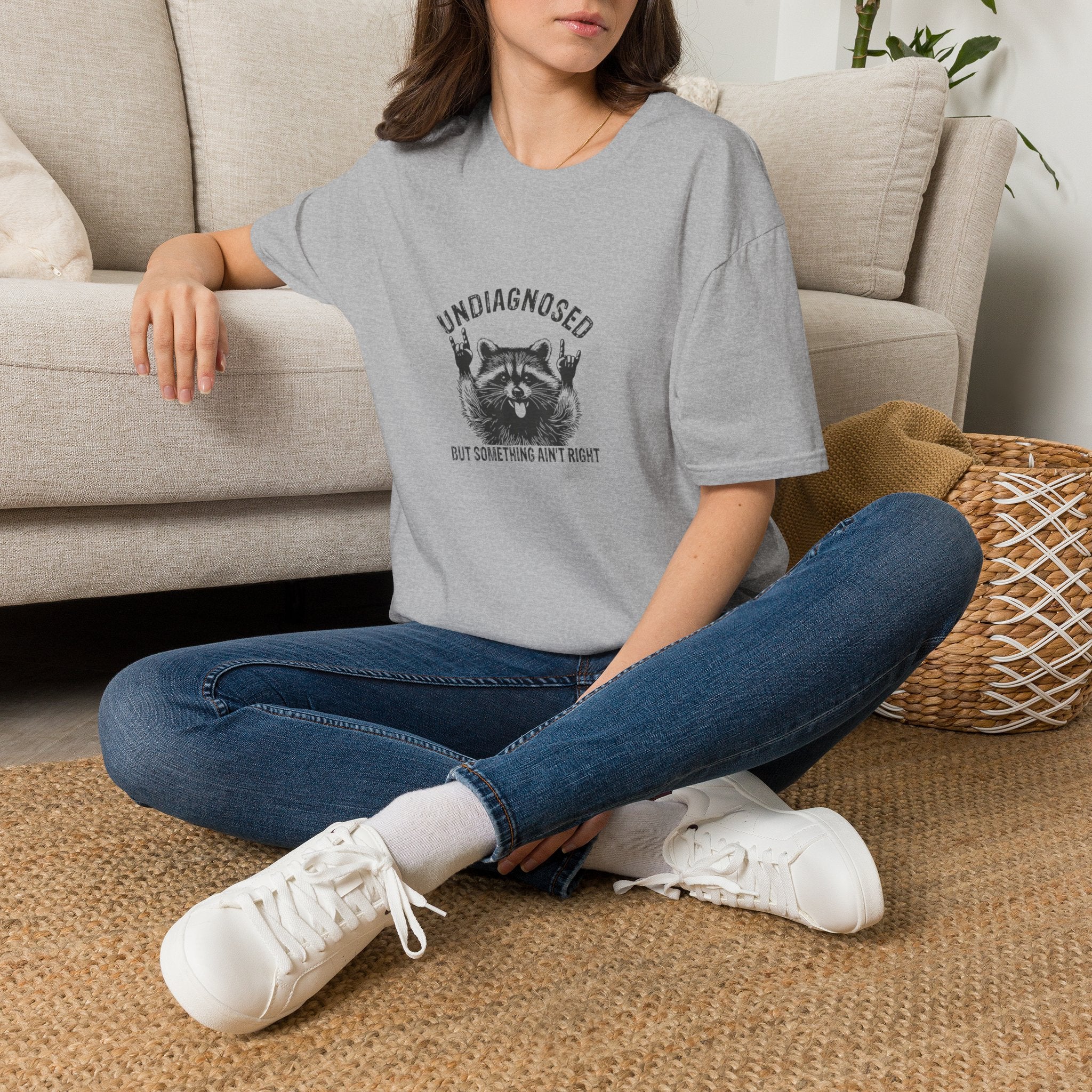 T-Shirt — 'Undiagnosed' Raccoon Graphic Tee (But Something Ain't Right)