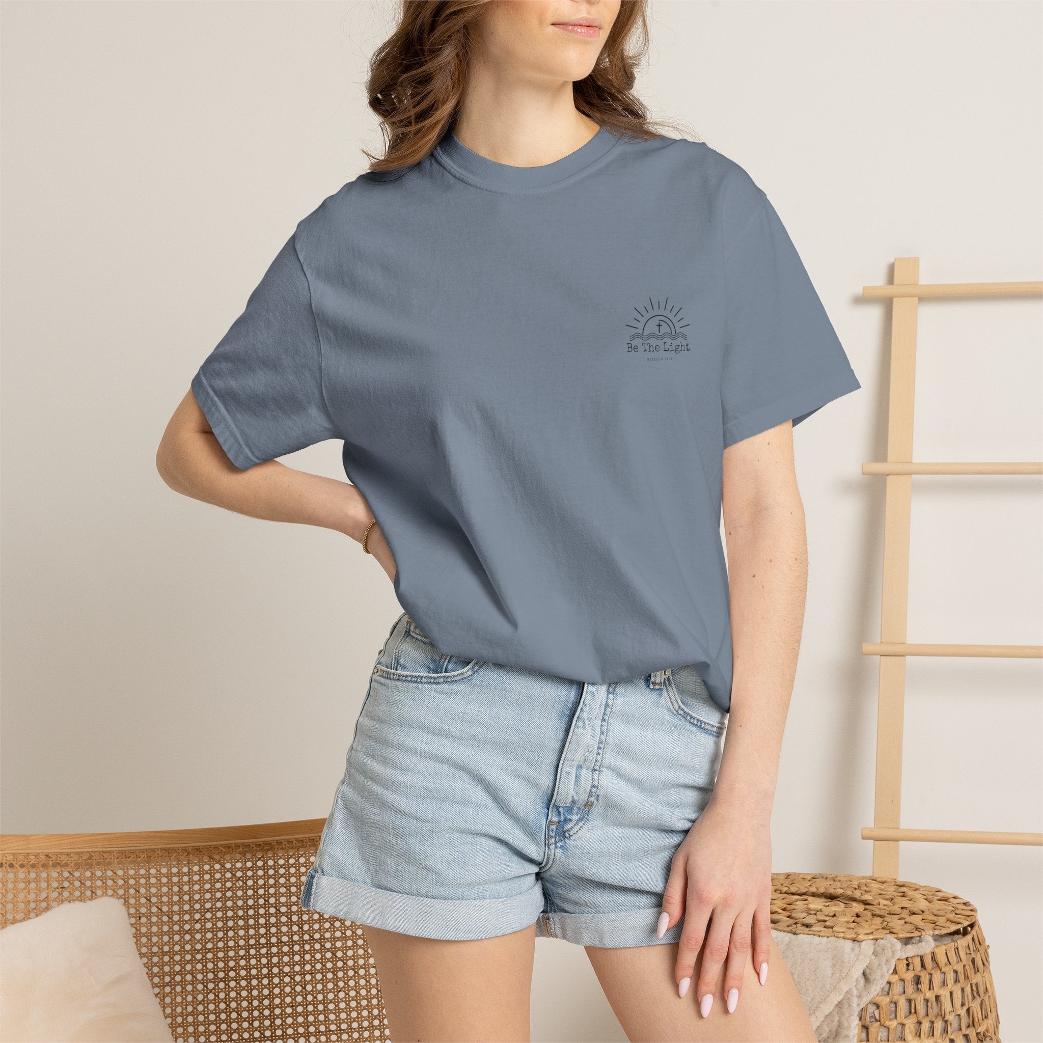 Be The Light sun and cross T-shirt | Christian faith tee, Matthew 5:14 design
