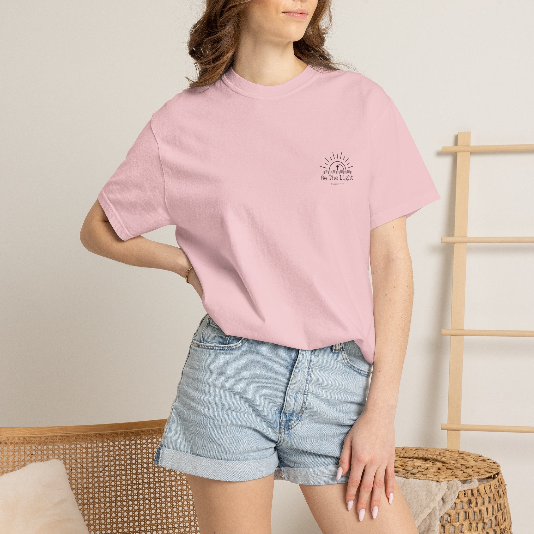 Be The Light sun and cross T-shirt | Christian faith tee, Matthew 5:14 design